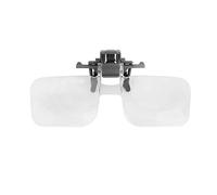 Clip-On 2x Magnifier Hands-Free Eyeglass Magnifier Reading Glasses Clip & Flip Up Magnifying Glass Jewelry Loupe Glasses Portable Magnifier Lens for Reading Electronics Watch Repair Needlework Crafts