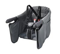 Clip On Baby High Chair - Portable Hook On Seat with Secure Safety Straps | Folding Feeding Chair for Dining Tables at Home Restaurants and Travel, Lightweight Baby Seat, 45x3x30cm Gray Green Black