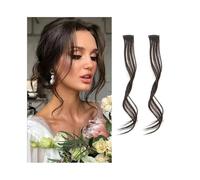 Clip-on Bangs 12Inch Synthetic Elegant Curly Wave Clip-In Side Bangs Long Hair Extensions Wig(4)