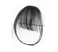 Clip-on Bangs Clip in Air Bangs Synthetic Hair Extensions One Piece in Fringe Natural Flat with Temples Thin Fake Fringes Invisible Neat Bang Accessories for Women Girls(Natural black)
