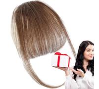 Clip On Bangs Human Hair - Bang Clip In Hair Extensions | French Bangs Clip On Hair Bangs Extensions | Natural Color Fringe Hairpieces, Stylish Neat Bangs Hair Extension For Girls, Women