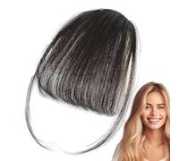 Clip On Bangs Human Hair - Bang Clip In Hair Extensions | French Bangs Clip On Hair Bangs Extensions | Natural Color Fringe Hairpieces, Stylish Neat Bangs Hair Extension For Girls, Women