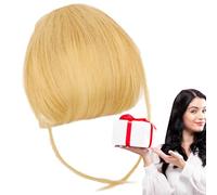 Clip On Bangs Human Hair - French Bangs Fake Fringe Haiŕ Extension | Natural Neat Bangś Clip In Hairpiece, Stylish Real Hair Fringe For Women, Daily Wear, Party, Dinner Date & Fashion Styling