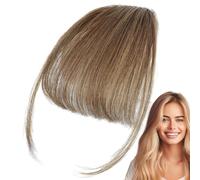 Clip On Bangs Human Hair - French Bangs Fake Fringe Haiŕ Extension | Natural Neat Bangś Clip In Hairpiece, Stylish Real Hair Fringe For Women, Daily Wear, Party, Dinner Date & Fashion Styling