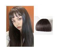Clip-on Bangs Natural Synthetic Hair Flat Bangs/Fringe Mini Fake Bangs Fashion One Pieces Clip-in Air Extension For Women(Black brown)
