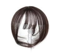 Clip-on Bangs One Piece Clip in Hair Fringe 3D Bangs Flat with Clips on(Dark Brown)