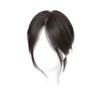 Clip-on Bangs Wig Pieces for Women Simulated Hair Head Natural and Fluffy Eight Shaped Bangs Light and Thin(Brownish black)