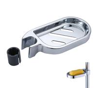 Clip-on Bathroom Soap Holder,ABS Shower Soap Dish Shower Rail Soap Tray Clip On Adjustable Shower Rail Soap Dish Shower Soap Holder with 22mm Shower Round pole