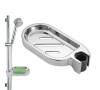 Clip-on Bathroom Soap Holder - Adjustable Shower Dish Tray With 22mm Round Rail Pole