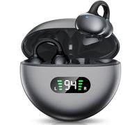 Clip-On Bluetooth Earbuds,Open-Ear Sports Headphones,Wireless bone conduction earphones,Innovative Earhook Design for Fitness,180 hours standby time, Secure Fit, Water and Dust Resistant (Black)