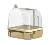 Clip-on Cage -Covered Bathing Accessory with Perch for Parakeets, Budgies, Finches, Canaries | Durable Easy-Clean Bird Bath Box for Healthy and Fun Bath Time