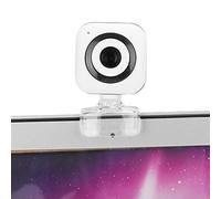 Clip On Camera, Computer Camera for Desktop Webcam with 480P White with Transparent Clip Built in Microphone Computer Camera Webcam PC Accessory for Video Broadcast Computer