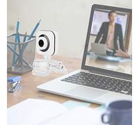 Clip On Camera, Pc Camera with 480P White with Transparent Clip Built in Microphone Computer Camera Webcam Pc Accessory Webcam for Pc for Video Broadcast Computer Laptop Desktop