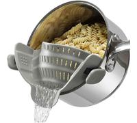 Clip-on Colander for Pots and Pans - Universal Silicone Pasta Strainer for Spaghetti, Meat, Fruits and Vegetables