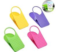 Clip on Cup Holder, 4Pcs Portable Desk Side Cup Holders Clip Mug Holder Clamp for Camping Chair Sunbed for Cups Diameter within 6.5cm/2.6in Random Colors