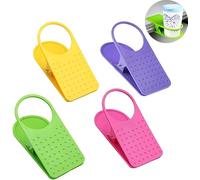 Clip on Cup Holder, 4Pcs Portable Desk Side Cup Holders, Multi-Purpose Plastic Clamp Organizers, for Camping Chair Sunbed Home Office Mug Clamp (Random Color)
