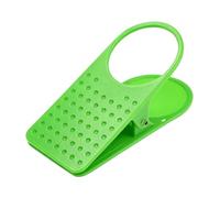 Clip On Cup Holder, ABS Chair Drink Rack With Flexible Clamp, Colourful Striped Tray And No Tool Setup For Desk Edge, Beach Chair, Poolside, Picnic, Camping And Outdoor Use Green 1pc