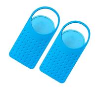 Clip On Cup Holder, ABS Chair Drink Rack With Flexible Clamp, Colourful Striped Tray And No Tool Setup For Desk Edge, Beach Chair, Poolside, Picnic, Camping And Outdoor Use Blue 2pcs