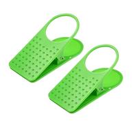 Clip On Cup Holder, ABS Chair Drink Rack With Flexible Clamp, Colourful Striped Tray And No Tool Setup For Desk Edge, Beach Chair, Poolside, Picnic, Camping And Outdoor Use Green 2pcs