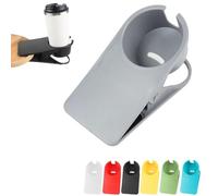 Clip on Cup Holder,Cup Clip Drink Holder Beach Chair Cruise,Portable Desk Side Cups Holders Clips Mug Holders Clamp for Water Drink Beverage Soda Coffee Mug for Camping Chair Sunbed (Gray)