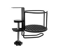 Clip On Cup Holder - Function Clamp Mount Stand, Headset Hanger Hook Organizer | Compact Space Saving Accessory | For Desk Office Bed Sofa Classroom Cabinet Indoor Setup Use