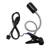 Clip on Desk Light Socket Metal Clip on Light Flexible Neck Clip Lamp Holder 220CM Clip on Bedside Light E27 Clamp Lamp for Reading, Indoor Plant Light, Black Dimmable (No Bulb)