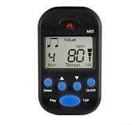 Clip On Digital Metronome LCD Screen 30-280 BPM Adjustable Beat Headphone Jack for Bass Flute Saxophone Rehearsal Compact White(Black)