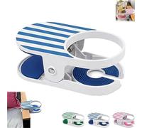 Clip-On Drink Holder - Secure Your Beverage Anywhere, Beach Chair Cup Holder with Clamp, Portable Cup Holder for Desk Table, Pool, Lounge, Cruise, Outdoor Use (Blue)