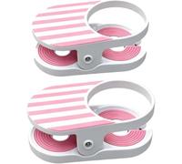 Clip-On Drink Holder - Secure Your Beverage Anywhere, Beach Chair Cup Holder with Clamp,Portable Wine Glass Clamp Holder, Portable Cup Holder for Desk Table Pool Lounge Cruise Outdoor Use (Pink 2PC)