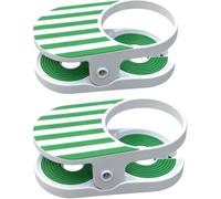 Clip-On Drink Holder - Secure Your Beverage Anywhere, Beach Chair Cup Holder with Clamp,Portable Wine Glass Clamp Holder, Portable Cup Holder for Desk Table Pool Lounge Cruise Outdoor Use (Green 2PC)
