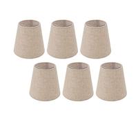 Clip-On Drum Lampshade, 6-Piece Set, Linen Fabric, Small Barrel Shade for Chandelier, Bedside Table Lamp