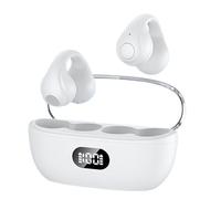 Clip on Earbuds - Bone Conduction Headphones, Waterproof Running Earphones | Stereo Sound Led Display Wireless mni Ear Clip Earbuds, Noise Reduction Open Sport Bone Earbuds for Walking Running