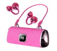 Clip on Earbuds - Pink Handbag Ear Cuff, Wireless Earphones | Fashion Accessories Audio Gear, Women Travel Gym Sports Commuting Birthday, Running Workout Outdoor Listening Device Headphones