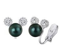 Clip on Earrings,Cubic Zirconia Faux Pearl Earrings for Women Non Pierced Silver Stud Clip on Earrings Women,Clip on Earrings Jewelry Gifts, Brass Pearl Cubic Zirconia, Pearl Cubic Zirconia