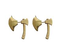 Clip on Earrings Hoop Versatile Stereo Axe Puncture Earstuds Personalized Axe Men's And Women's Earrings Rose Stud Earring Set (Gold, One Size)