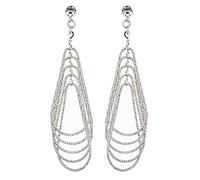 Clip On Earrings - Silver Plated Drop With A Clear Crystal - Kairos