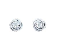 Clip on Earrings Women 5mm Earrings Round Brilliant Earrings Cut Sterling Silver 925 Moissanite Ear Studs Trendy Style Real Silver Lab Diamond Earrings Hot Hoop Earrings for Women