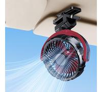Clip on Fan Battery Powered,Small Portable USB Rechargeable Powerful Desk Table Fans,360 Degree Rotating Folding,Mini Quiet Personal Cooling Fan Clip on Car/Baby Pram Buggy Stroller Bed Pushchair,Red