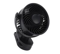 Clip On Fan USB Rechargeable Portable Quiet 360° Rotatable Small Fan for Daily Use Beach Camping Lightweight Compact Design (Black)