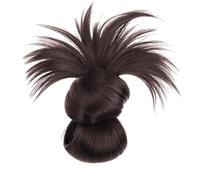 Clip-On Feathered Bun Wig, Messy Bun Clip in Hair Piece, Messy Buns Hair Piece Dark Brown with Highlights, Soft Hairs Buns for Women Daily Wear (Dark brown)