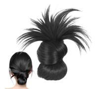 Clip on Feathered Bun Wig,Soft Messy Bun Clip - Lightweight Natural Comfortable Everyday Hairclip for Women Girls Friends Colleagues