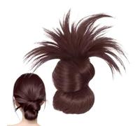 Clip on Feathered Wig, Soft Messy Bun Clip, Lightweight Natural Hairpiece, Comfortable Everyday Hairclip, Light, Black, Dark/Brown, Ideal for Women, Girls, Friends, Colleagues