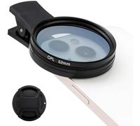 Clip-on Filter, 52mm Mobile Phone CPL Filter, Circular Polarizer Lens for iPhone Samsung Android, Optical Coating Eliminates Reflections Provides Enhance Colors
