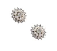 Clip on Formal Cufflinks Showcasing White Pearl Look, Sparkling Stone Detail, Shirt Accent Pair for Meetings Vows Photo Banquets Receptions Shirt Cuff Jewelry Faux Pearl Cuff Links Crystal Accessory