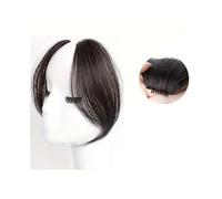Clip on Fringe Invisible Synthetic Side Bangs Clip In Extension 2Pcs/Set Middle Part Bangs with Easy BB Clip-In Fringe(Brown Black)