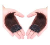 Clip on Fringe Synthetic 1Piece Invisible Mini Hair Pad Hair Extension Clip Hair Topper 10cm Fringe(Dark Brown)