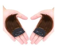 Clip on Fringe Synthetic 1Piece Invisible Mini Hair Pad Hair Extension Clip Hair Topper 10cm Fringe(Light Brown)