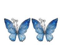 Clip on Funny Cute Butterfly Dangling Earrings for Women, Non Pierced, Lightweight 2D Novelty Acrylic Trendy Fashion Drop Earrings Jewelry, Acrylic, No Gemstone