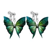 Clip on Funny Cute Butterfly Dangling Earrings for Women, Non Pierced, Lightweight 2D Novelty Acrylic Trendy Fashion Drop Earrings Jewelry, Acrylic, No Gemstone