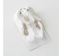 Clip on Glitter Birds Christmas Decoration,Artificial Feather Bird Xmas Christmas Tree Decor(White)
